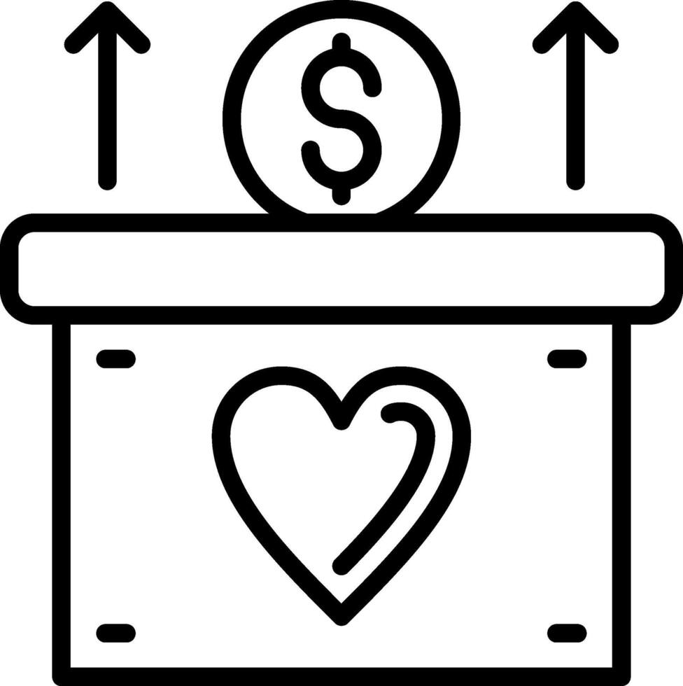 Fundraising Line Icon Design vector