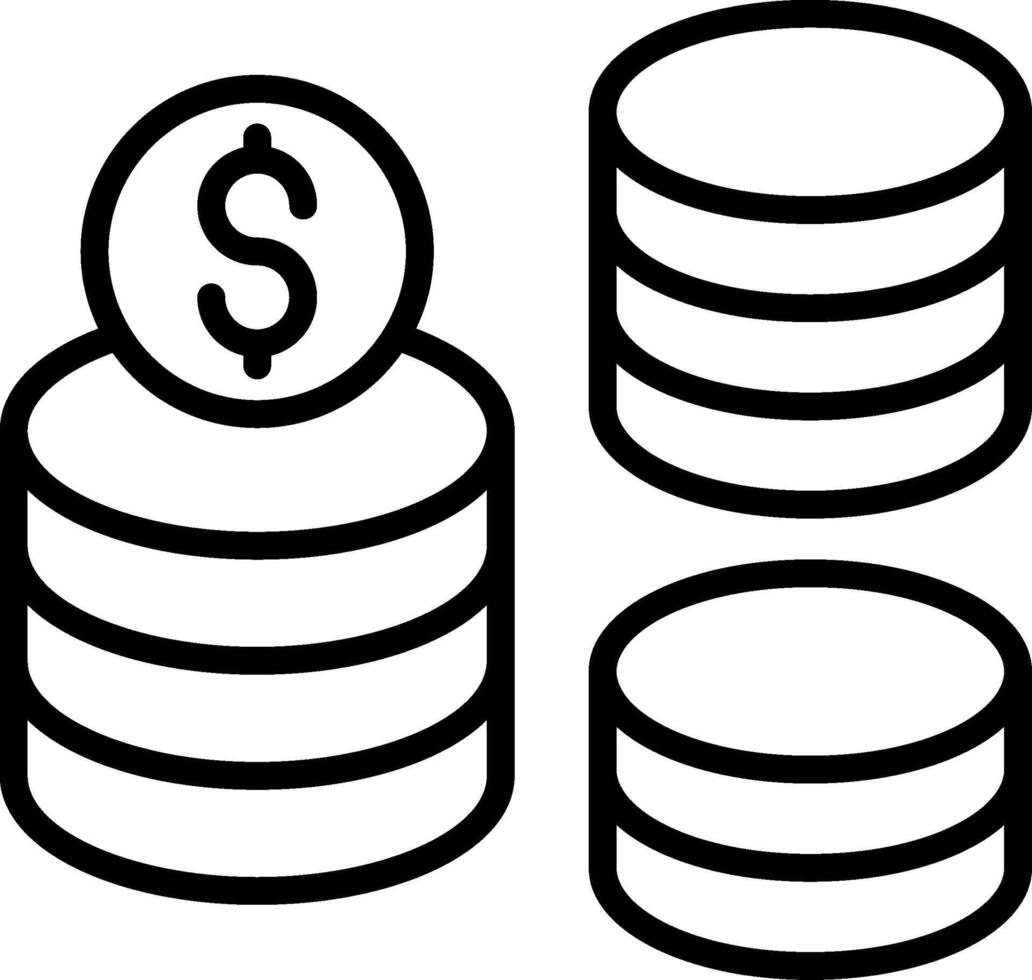 Coins Line Icon Design vector