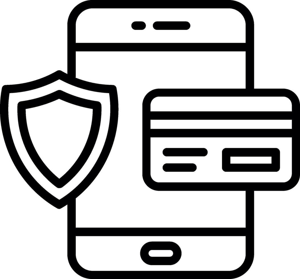 Secure Payment Line Icon Design vector