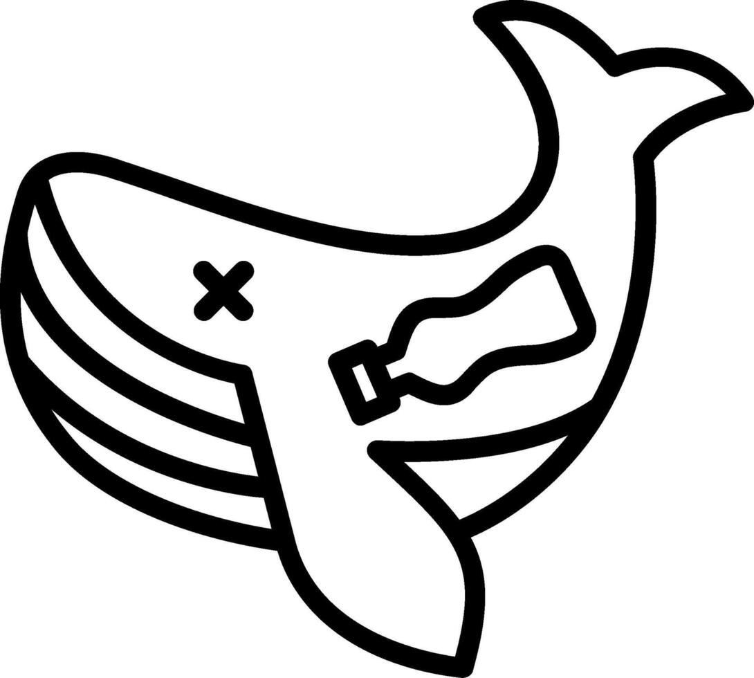 Whale Line Icon Design vector