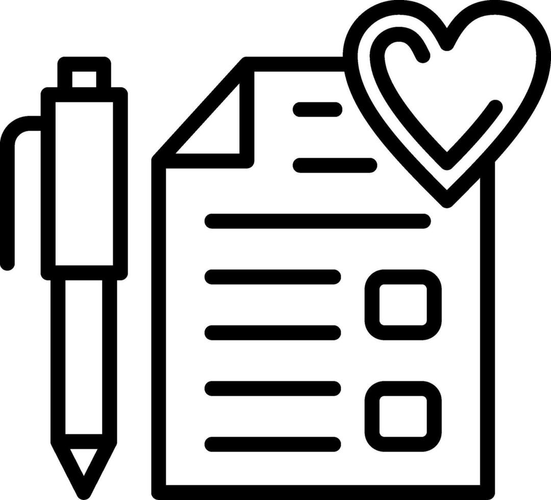 Wishlist Line Icon Design vector