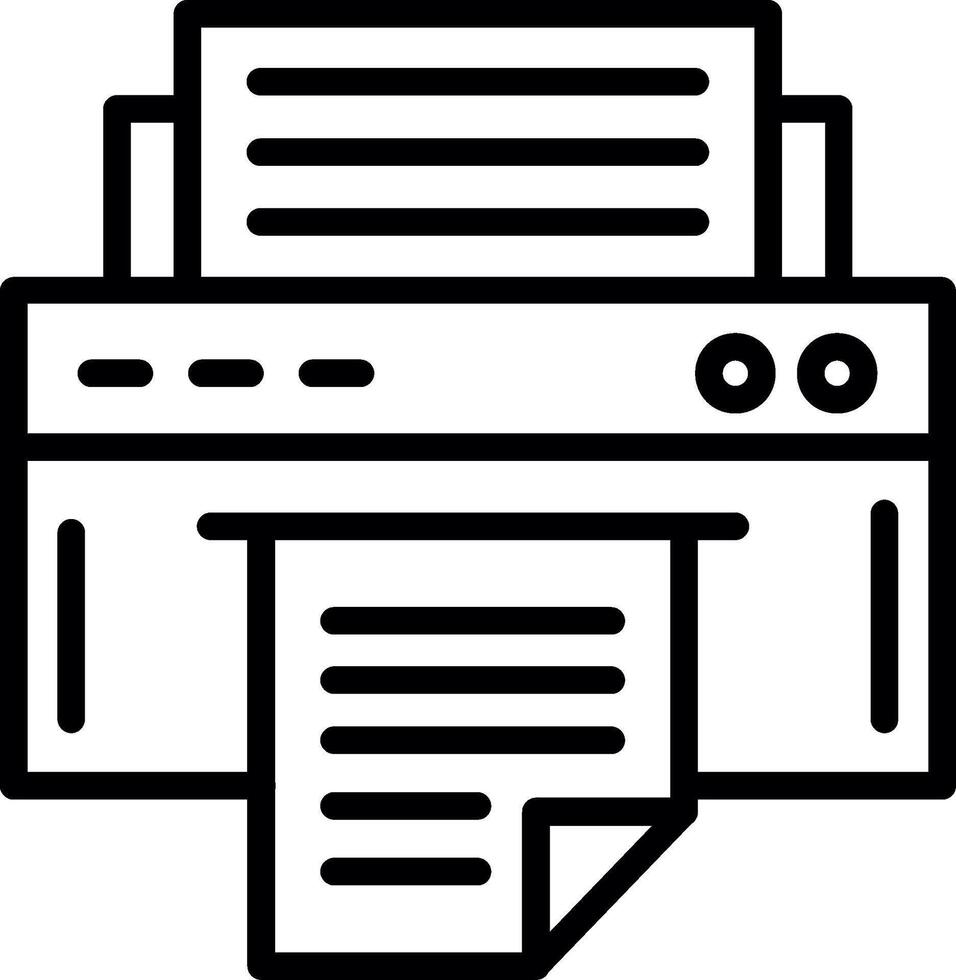 Printer Line Icon Design vector