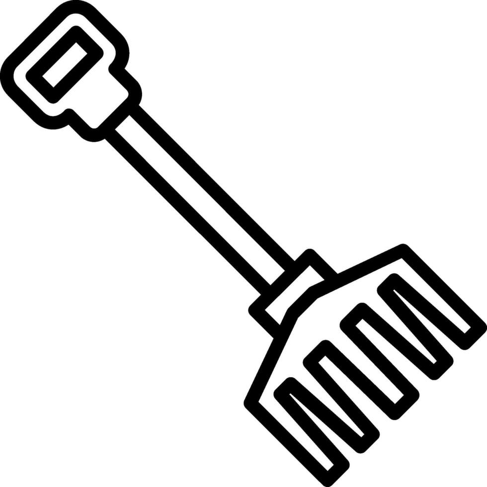 Rake Line Icon Design vector