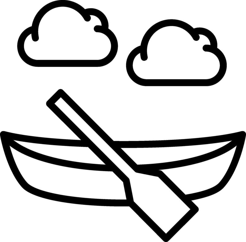 Canoe Line Icon Design vector