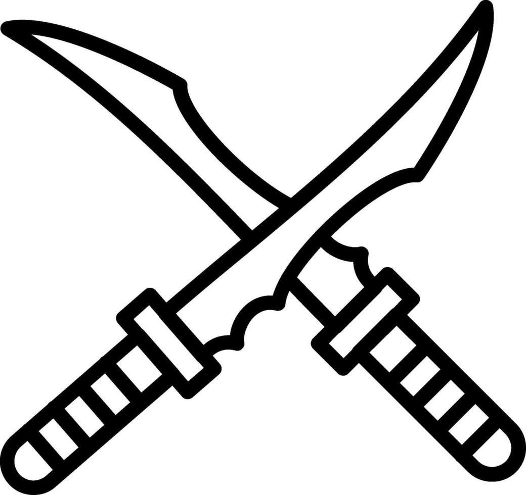 Ninja Sword Line Icon Design vector