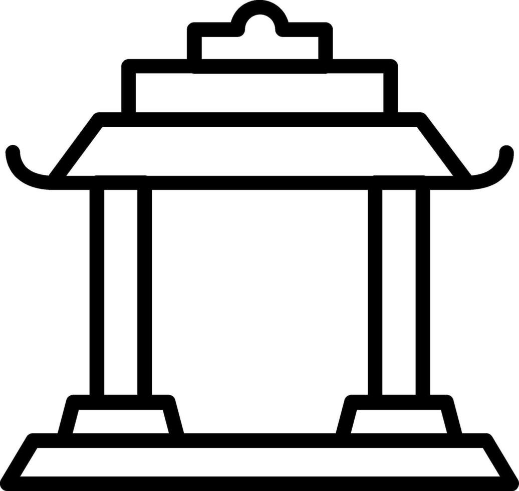 Temple Gate Line Icon Design vector