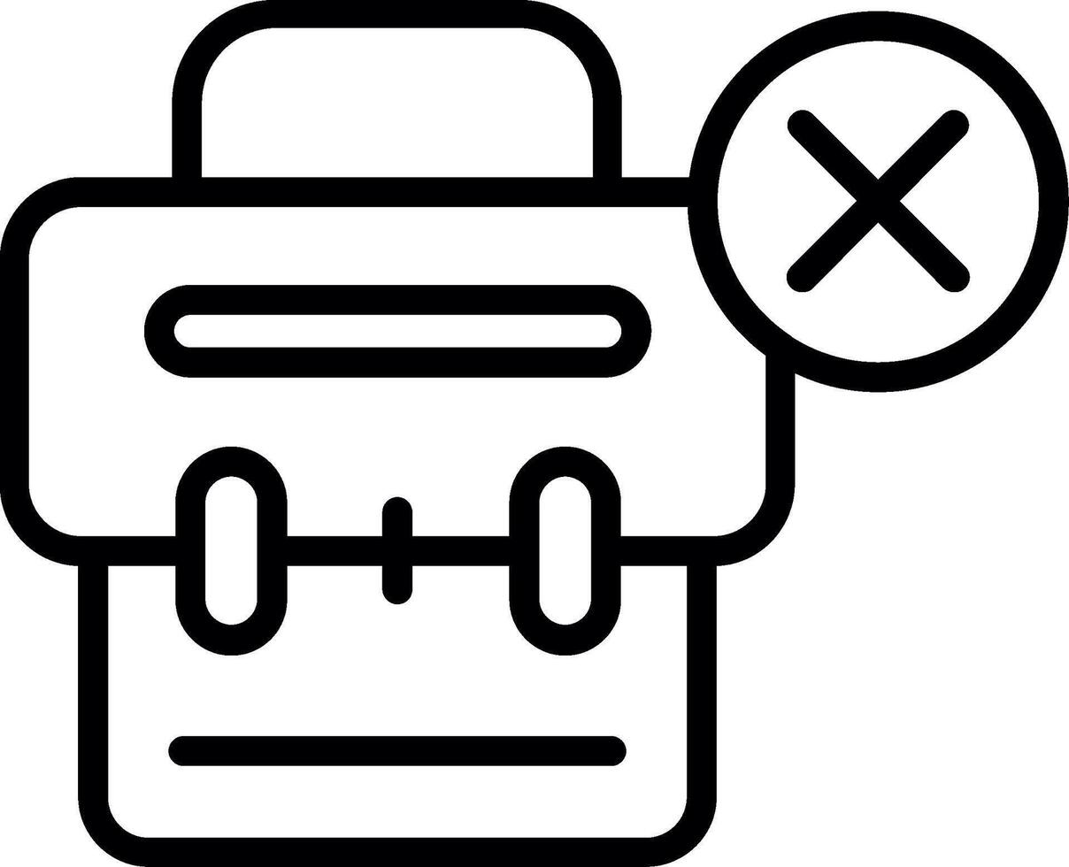 No Work Line Icon Design vector