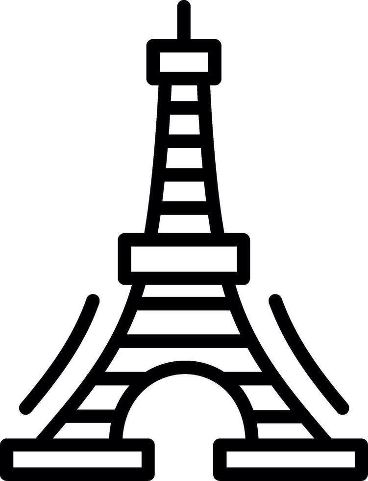 Tokyo Tower Line Icon Design vector