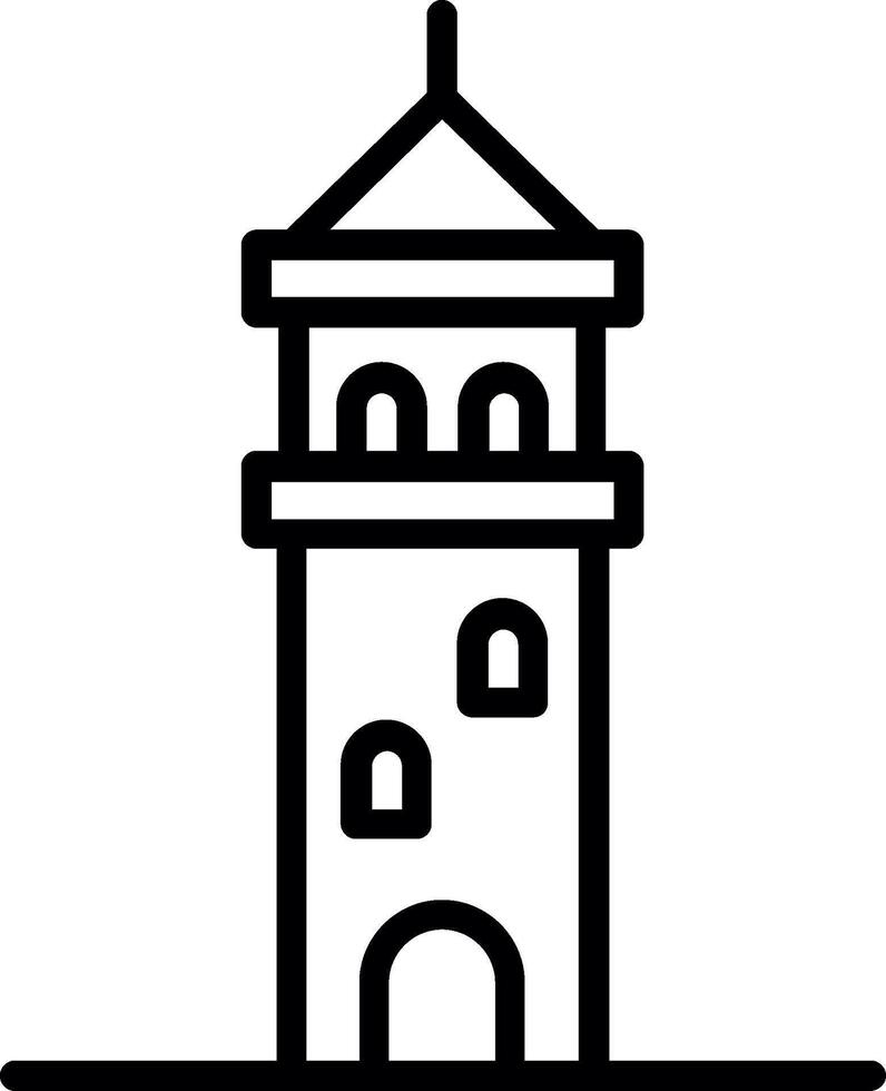 Galata Tower Line Icon Design vector