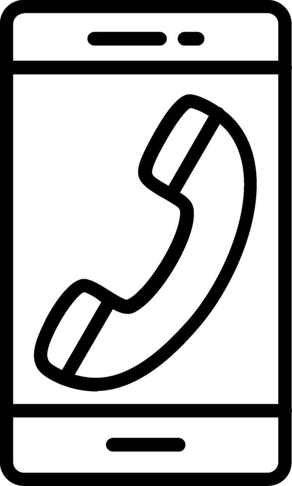Mobile Phone Line Icon Design vector