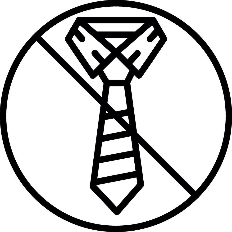 No Tie Line Icon Design vector