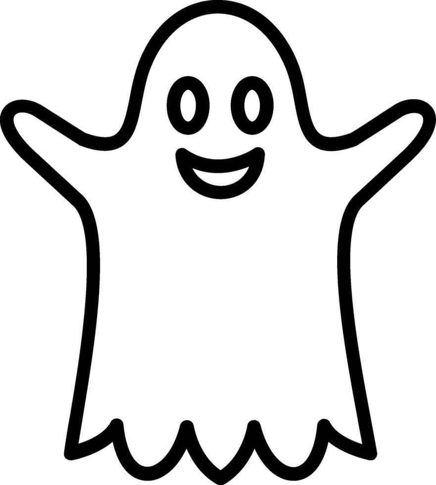 Ghost Line Icon Design vector