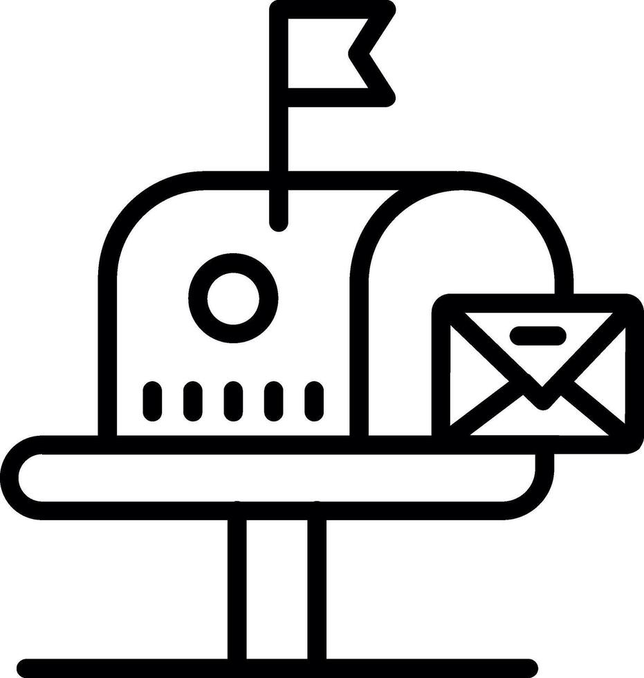 Mail Box Line Icon Design vector