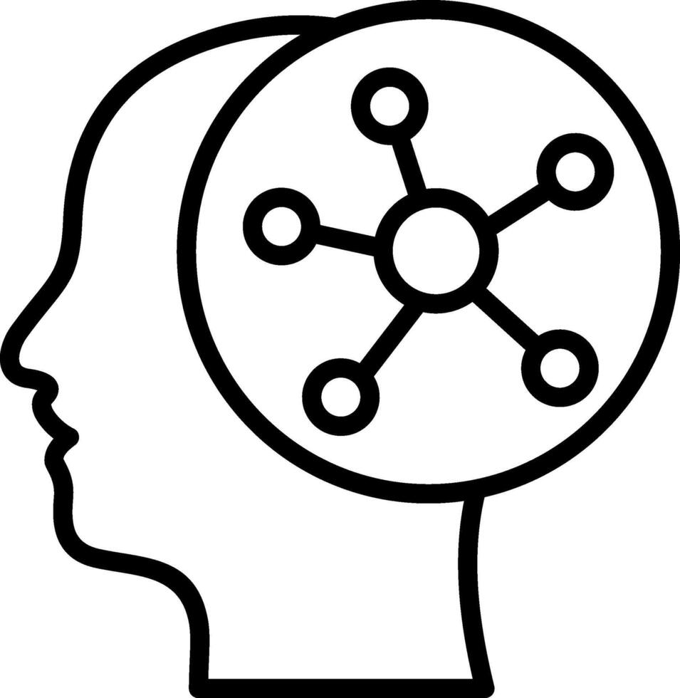 Psychology Line Icon Design vector