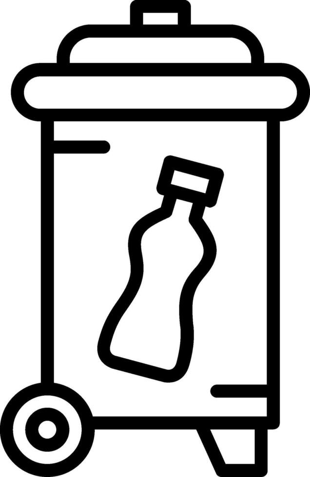 Recycle Bin Line Icon Design vector
