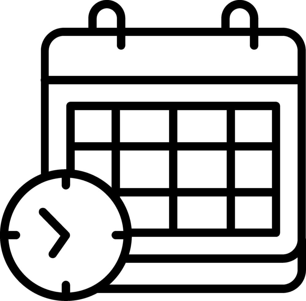 Timetable Line Icon Design vector