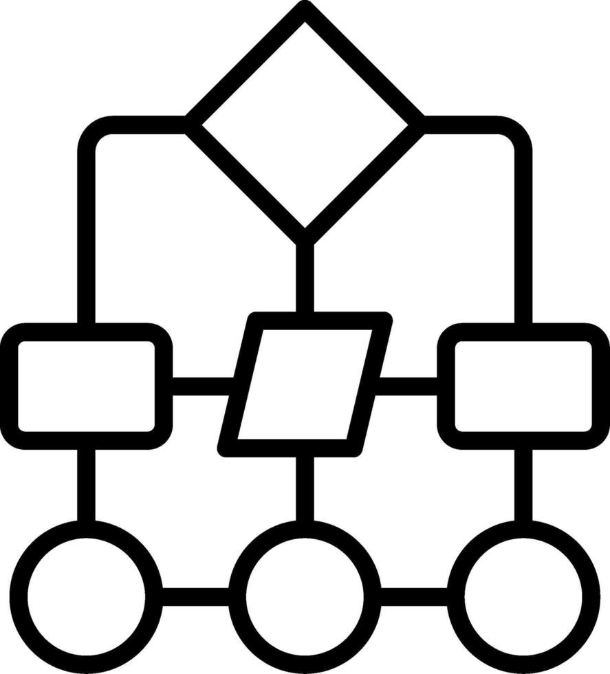 Hierarchical structure Line Icon Design vector