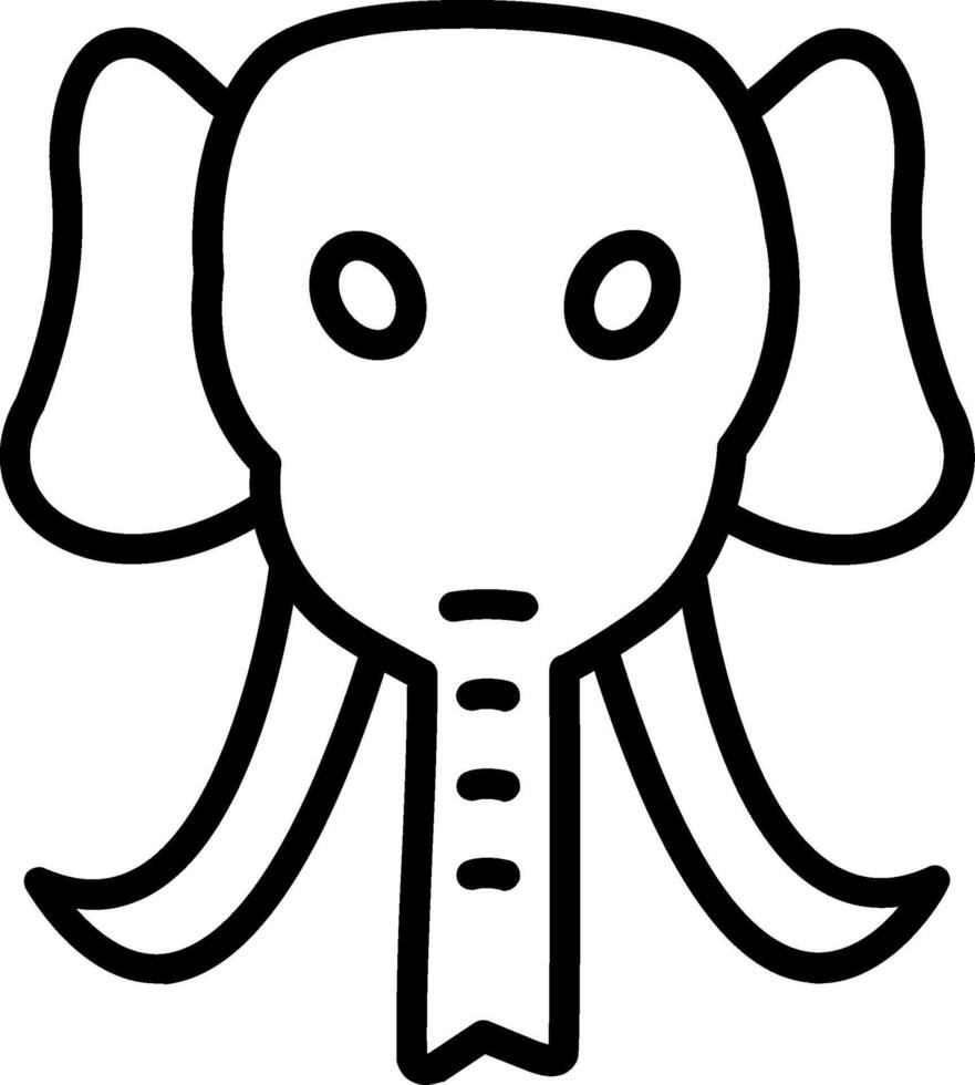 Mammoth Line Icon Design vector