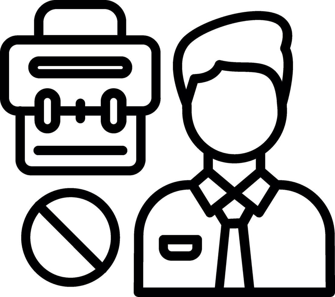 No Job Line Icon Design vector