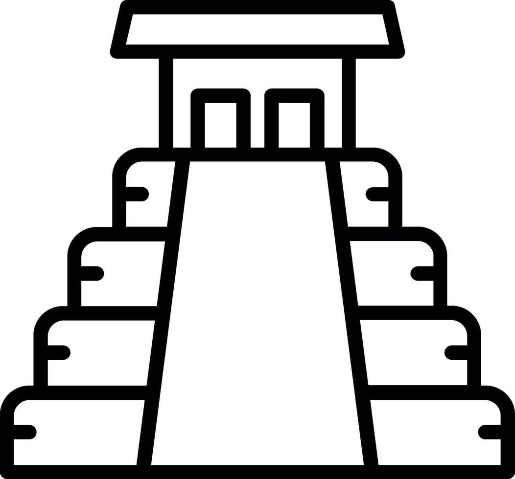 Maya Pyramid Line Icon Design vector