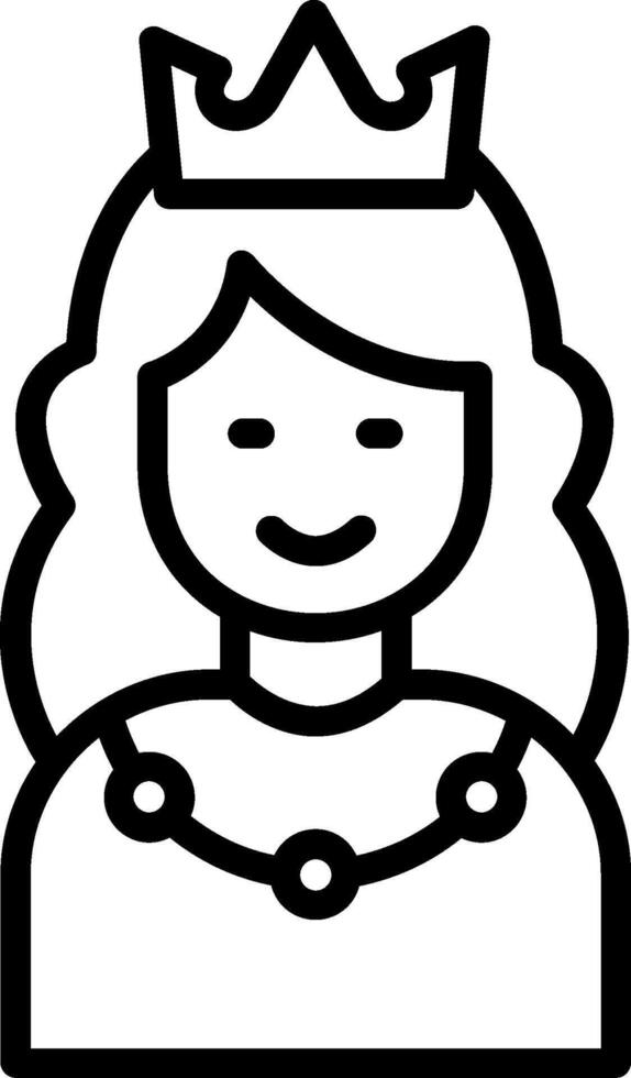 Princess Line Icon Design vector
