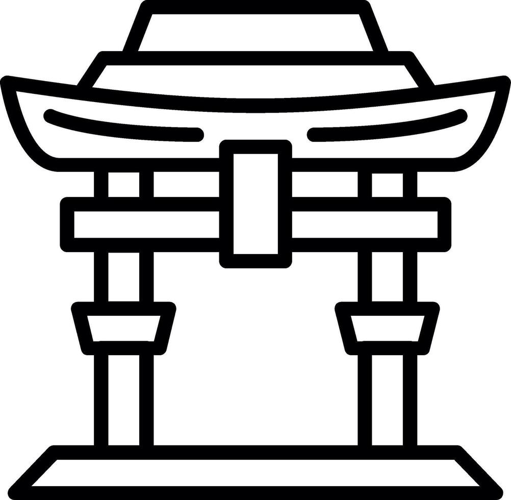 Itsukushima Shrine Line Icon Design vector