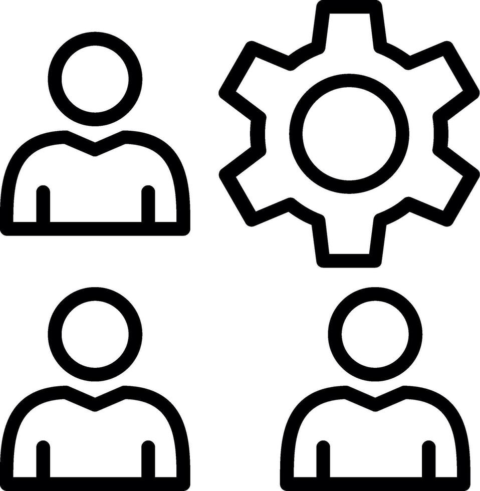 Team Management Line Icon Design vector