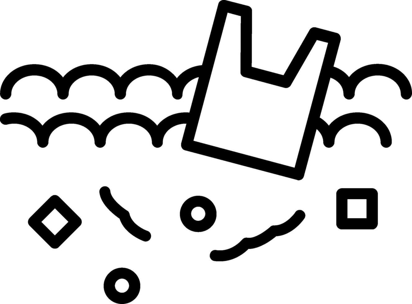 Waste Plastic Line Icon Design vector