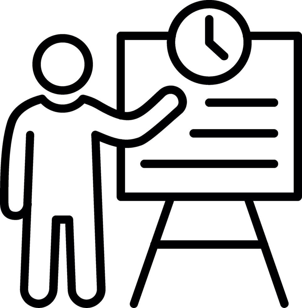 Work time Line Icon Design vector