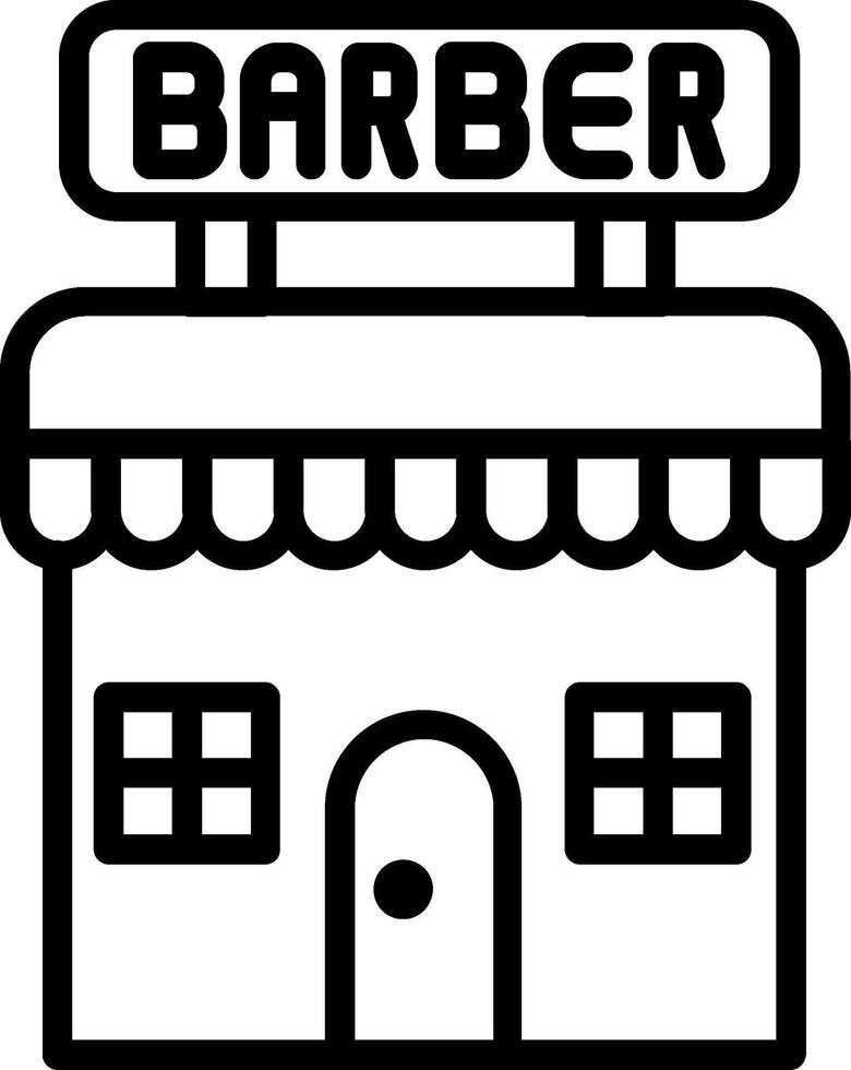 Barber Shop Line Icon Design vector