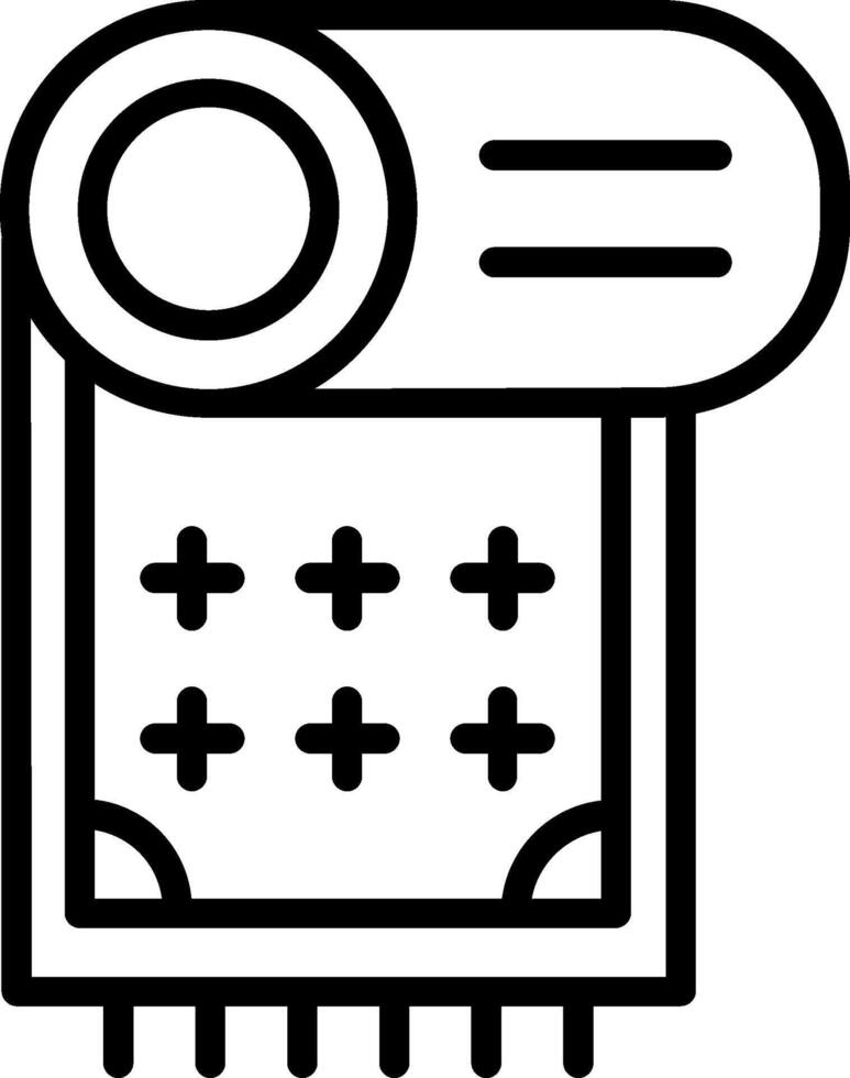 Decorative Textile Line Icon Design vector