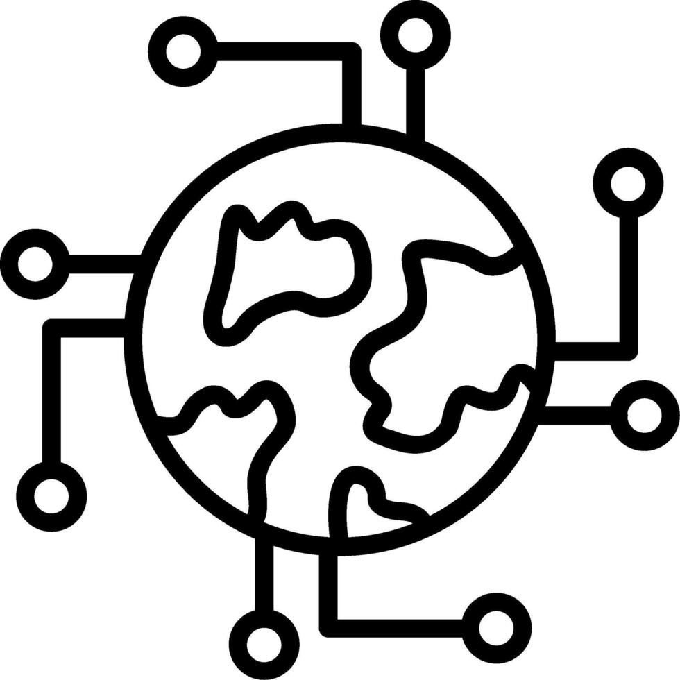 Global Connection Line Icon Design vector