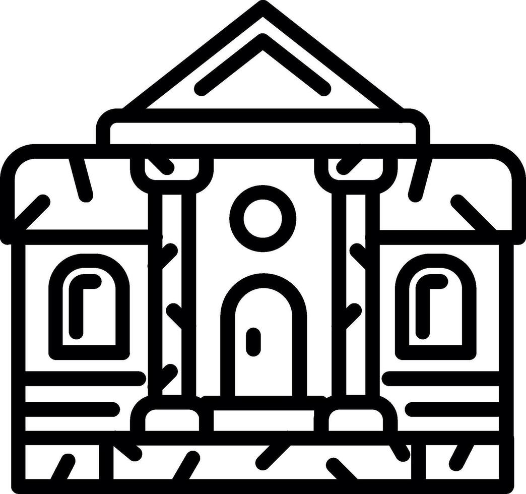 Ruins Line Icon Design vector