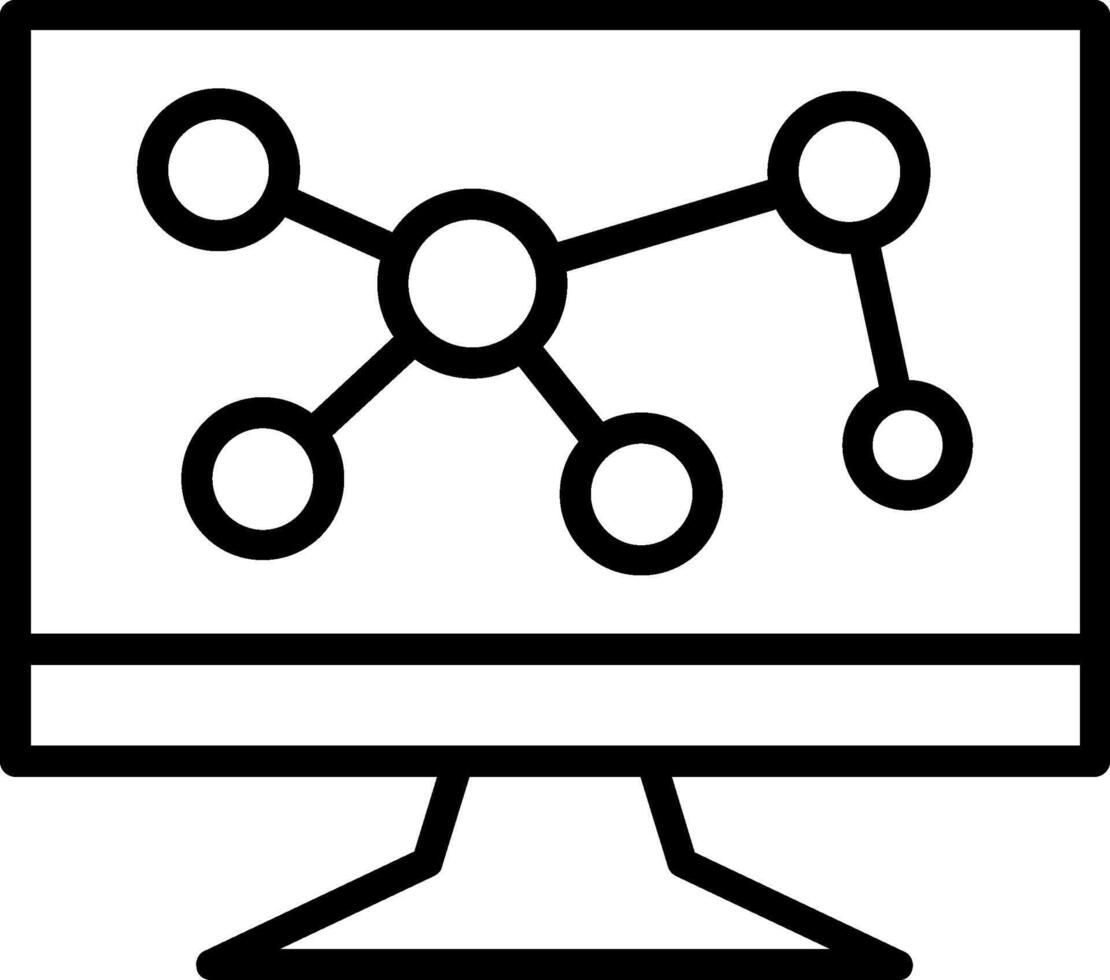 Monitor Line Icon Design vector