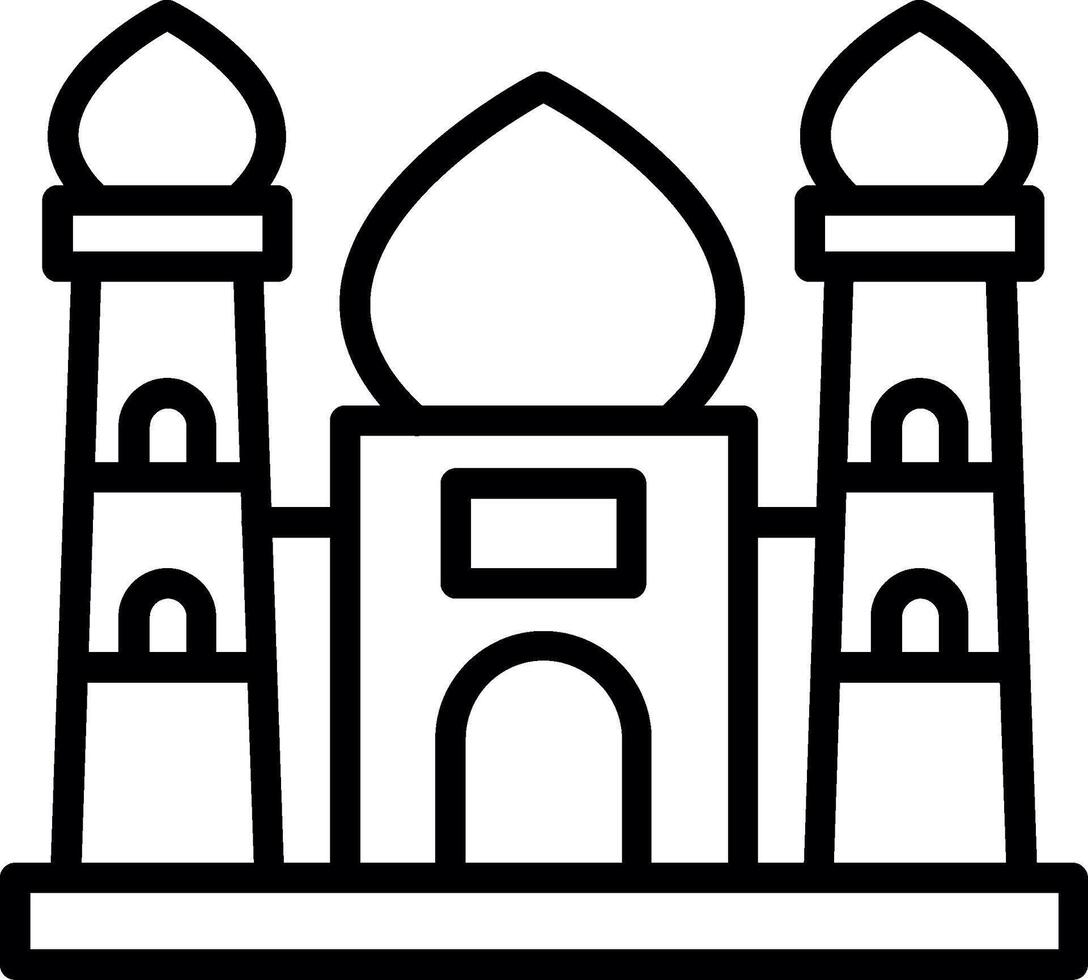 Taj Mahal Line Icon Design vector