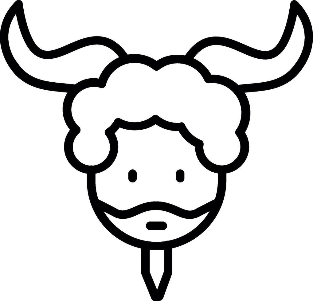 Satyr Line Icon Design vector