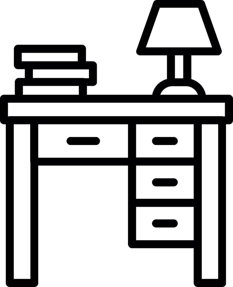 Desk Line Icon Design vector