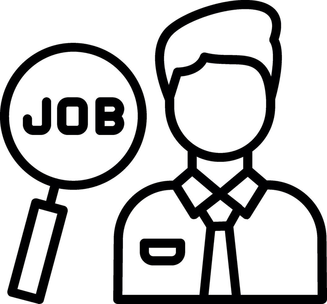 Job Seeking Line Icon Design vector