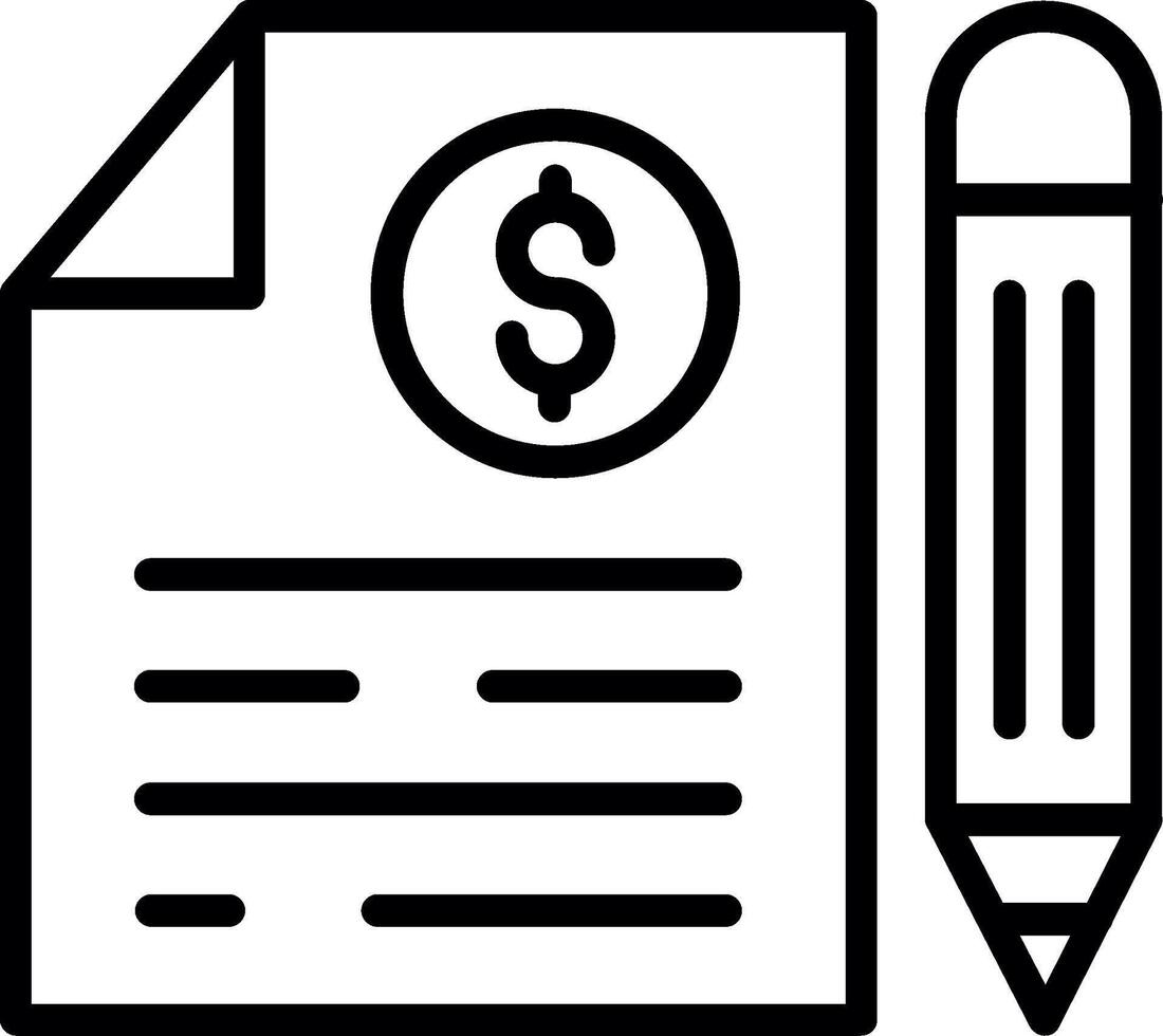 File And Pencil Line Icon Design vector