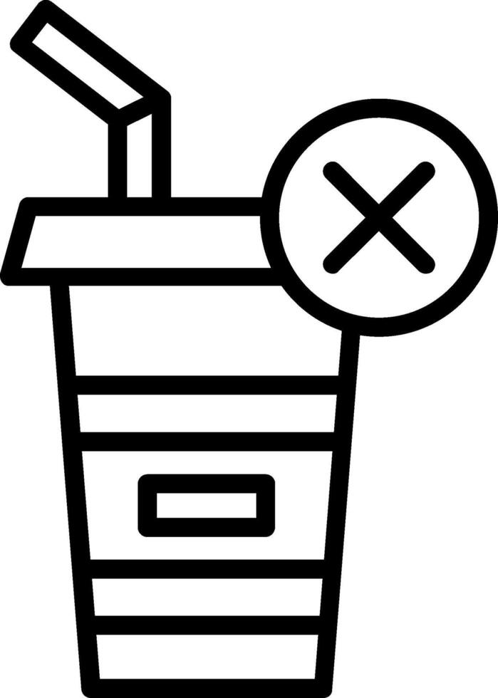 Plastic Cup Line Icon Design vector