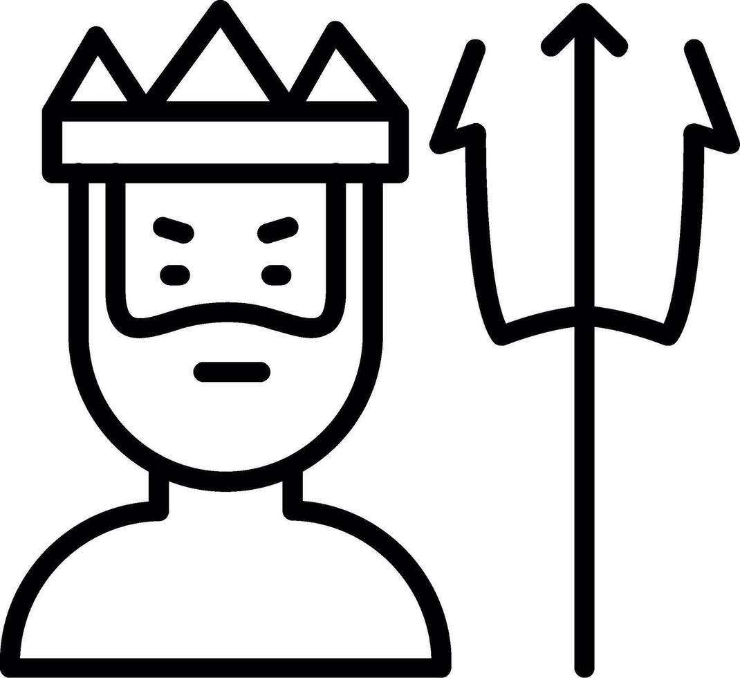 Poseidon Line Icon Design vector