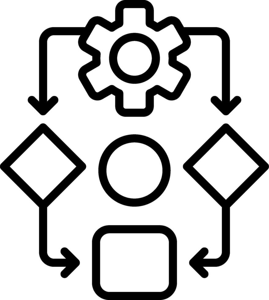 Predictive modeling Line Icon Design vector