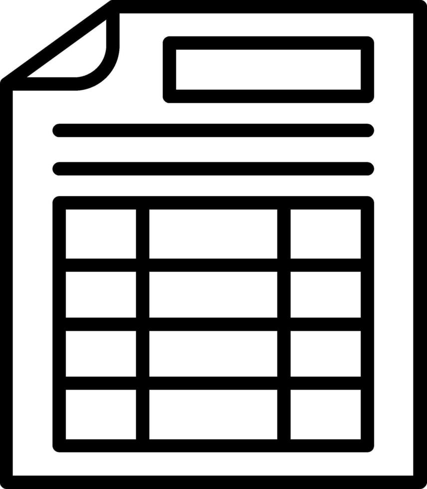 Spreadsheet Line Icon Design vector