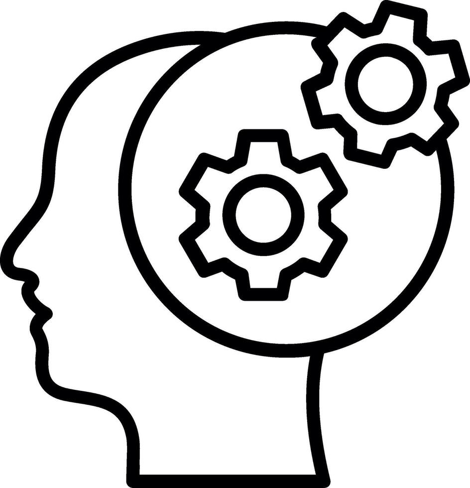 Thinking Line Icon Design vector