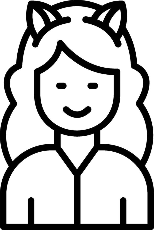 Cat Ears Line Icon Design vector