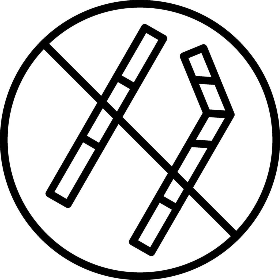 No Straw Line Icon Design vector