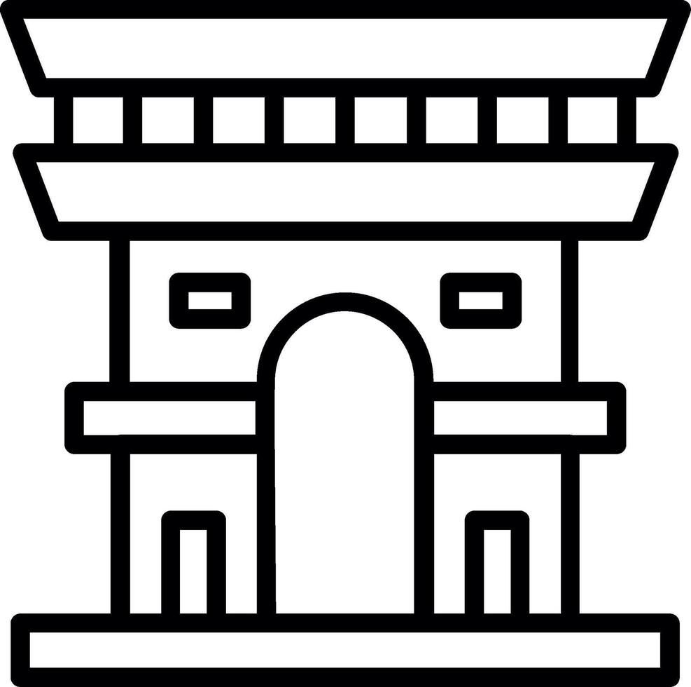 Arc De Triomphe Line Icon Design vector