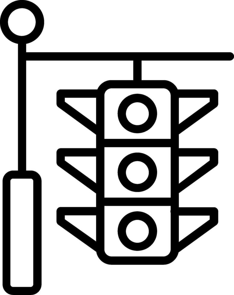 Traffic Light Line Icon Design vector