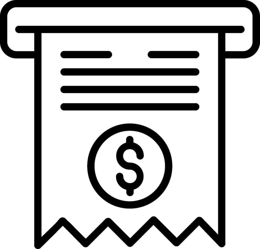 Bill Line Icon Design vector