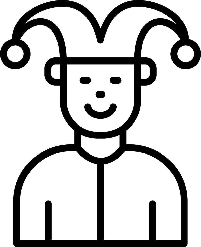 Jester Line Icon Design vector